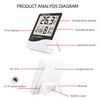 Medidor De Temperatura Y Humedad Digital LCD HTC-2/HTC-1 Estación Meteorológica Con Reloj Para Interiores Y Exteriores - details 15