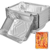 50Pcs Bandejas De Aluminio De 1100ml Resistentes Al Calor No Adhesivas Bandejas De Hornear Reutilizables Contenedores De Alimentos - details 0