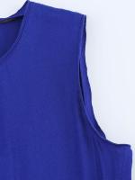 Vestido De Verano Para Mujer 2025 Estilo Vintage Elegante De Lino Sólido Con Cuello Redondo Y Manga Sin Mangas Longitud Media Pierna Moda Callejera - details 4