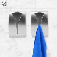 4Pcs Self Adhesive Metal Towel Holders, Stainless Steel Hand Towel Hook Tea Towel Hook Rack for Bathroom Kitchen - details 0