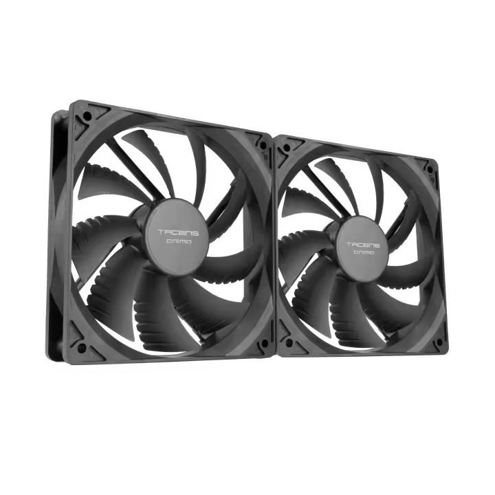 Tacens Anima AF12X2, Kit 2x Ventiladores 120mm, Funcionamiento Ultrasilencioso, Rodamientos FLUXUS, Flujo de Aire Optimizado, Estructura Reforzada Antivibraciones, Rendimiento Térmico Eficiente, Pack Ventiladores PC Negros - 1
