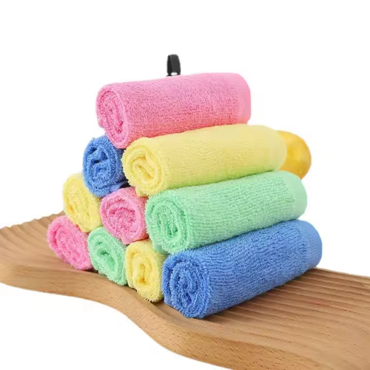 10pcs kitchen Towel Practical Durable Soft Fiber Cotton Face Hand Cloth Towels Washcloths Color Random - 1