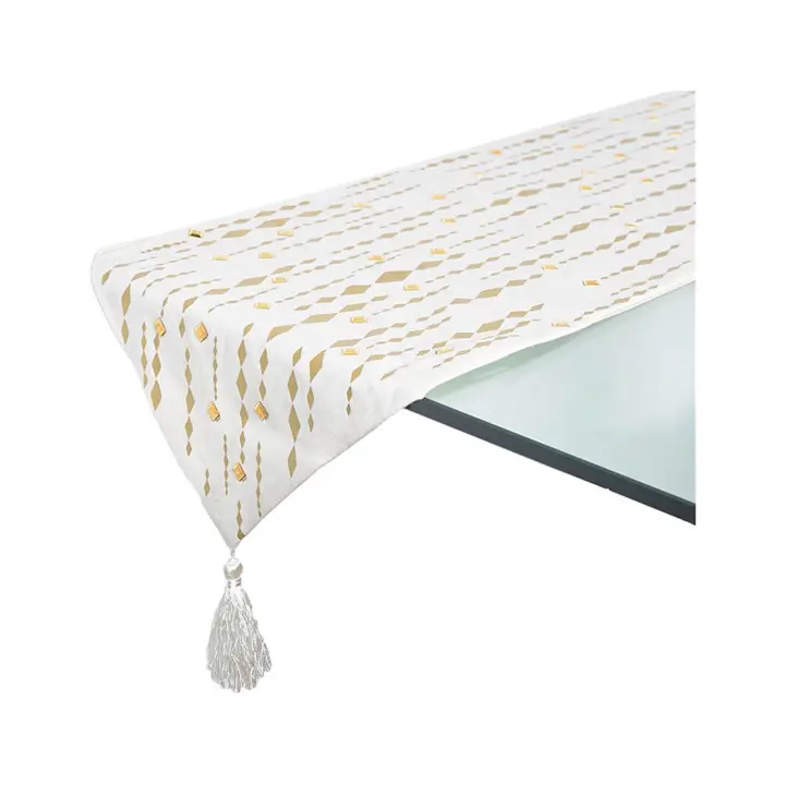 Camino 33*180 beige tira de espejos dorada yvette  Material: Poliester Medidas (Ancho*Alto*Fondo): 33*180*0.5Presume de casa - 1