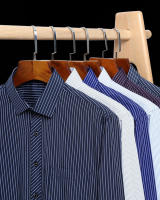 Camisa De Algodón Para Hombre Con Mangas Largas Y Rayas Estilo Casual Y Negocios En Rojo Gris Azul Naranja Tallas S a 9XL - details 4