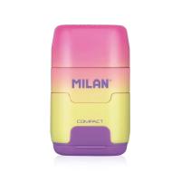 MILAN 4721116 - 1x Afilaborra Combinación de Goma de Borrar y Sacapuntas Doble. COMPACT Sunset, Material Escolar Primaria, Secundaría y Universidad, Recambio, Colores Surtidos (Verde, Rosa, Violeta y Amarillo), Vuelta al Cole, Colegio - details 2