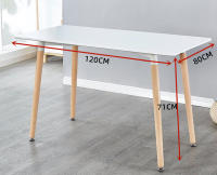 Mesa de comedor nórdica de rectángulo pata ancho comedor  para cocina, escritorio de estudio para el hogar,  mesa de centro de madera moderna, mesa cuadrado de oficina y conferencia, 120x60, 120x70 ,120x80cm - details 1