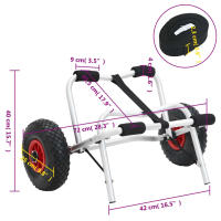 vidaXL Carrito plegable de kayak aluminio 45 kg - details 7
