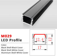 Tira LED 50CM Con Perfil De Aluminio Y Diffusor PC Para Cubierta Negro Plateado Para Lámpara Lineal De Barra Armario 8mm/10mm/12mm Decorativa - details 3