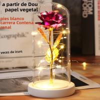Rosa De Boda Con LED Galaxia Enchanted Con Luz En Domos Regalo De San Valentín Navidad Día De La Madre Belleza Y La Bestia - details 13