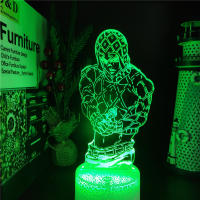 Lámpara De Noche LED 3D JoJo's Bizarre Adventure Ilusión Anime Cambio De Color Para Decoración De Habitación Infantil - details 8