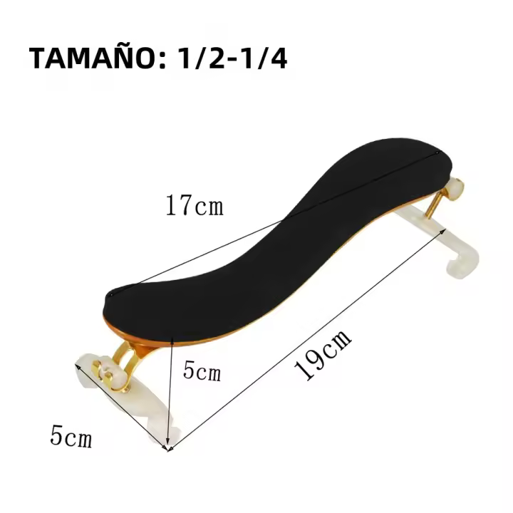 Almohadilla De Hombro Ajustable Para Violín Accesorio De Instrumento Cómodo Y Duradero Para Violonchelo Y Otras Cuerdas Negra - 1