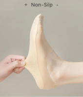 Calcetines Invisibles De Verano Para Mujer Ultrafinos Antiaderentes De Silicona Malla Sin Mostrar Seda De Hielo Sólidos Calcetines De Barco - details 3