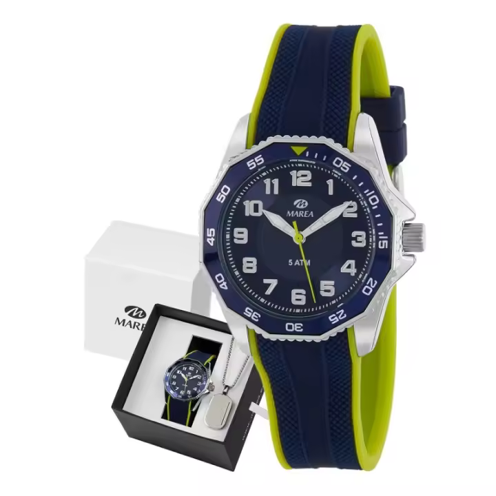 Reloj Marea B35361/5 Niño - Analógico 5 Atm, Azul-Verde, Colgante con Chapa - 1