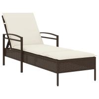 vidaXL Tumbona con cojín ratán sintético 63x200x81 cm Negro, Marrón, Gris Sillas de Exterior Ideal para jardín, playa, piscina, terraza Tumbona Piscina Tumbonas Playa Tumbonas Jardín Exterior - details 2