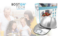 Boston Tech Báscula de Cocina Digital HK110 | Alta Precisión | Acero Inoxidable | Pantalla LCD | Función Tara - details 0