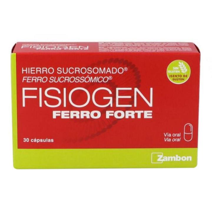 Complemento Alimenticio FISIOGEN Ferro FORTE con Hierro y Vitamina C, 30 Cápsulas