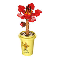DIY MOC Vaso De Plantas Potted Vaso De Suculentas Y Cactus Gypsophila Montaña Loto Decoración De Bloques De Construcción Modelo Kit De Bloques De Plástico ABS Para Jóvenes Y Adultos - details 4