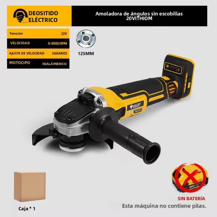 Taladro De Ángulo Inalámbrico Electric Goddess 125mm DCG405 Con Corte De Metal Y Madera Y Lijadora Para Baterías Dewalt 20V Motor Sin Escobillas - 1