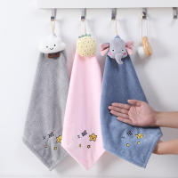 Toalla Cuadrada De Fleece Para Niños Coral Suave Y Gruesa Absorbente De Agua Con Dibujos Animados Colgante Para El Hogar - details 5