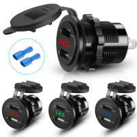 Cargador USB Voltímetro Enchtek de Coche 4.2A con Enchufe para Llanta Doble Carga Rápida LED 12V/24V - details 0