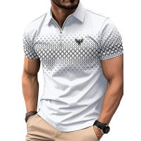 Camisa Polo Hombre Verano Manga Corta Cierre Invisible Moda Casual Polyester Transpirable Contraste De Colores - details 3