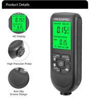 HW-300PRO Medidor Automático De Espesor De Pintura De Coche 0-2000UM Herramienta Manual Para Pintura Automotriz Tester De Espesor De Capa De Envoltura Fe & NFe - details 4