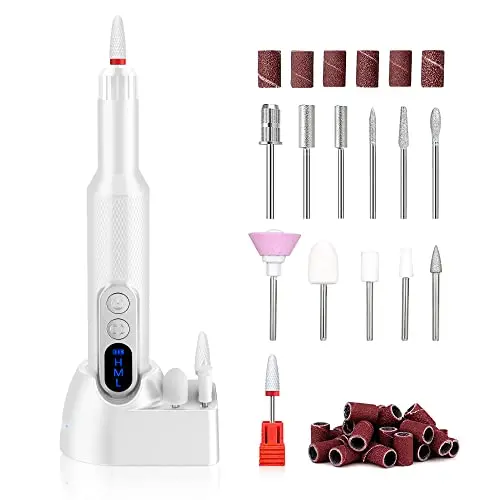 Taladro eléctrico para uñas, kit de lima de uñas portátil inalámbrica para uñas acrílicas y de gel - 1