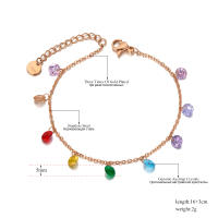 Pulsera De Cadenas Bohemia Playa Lokaer Para Mujer Con Cristales CZ Coloridos Pulsera De Encanto Acero Inoxidable Y Titanio B20114 - details 1