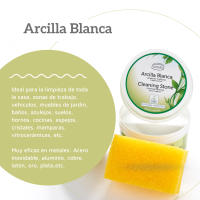 Irisana - Arcilla Blanca - 400 g - Con 1 Esponja - Limpiar, Abrillantar, Desengrasar y Eliminar la Cal - Borrador Mágico para Todo Tipo de Superficies - details 2
