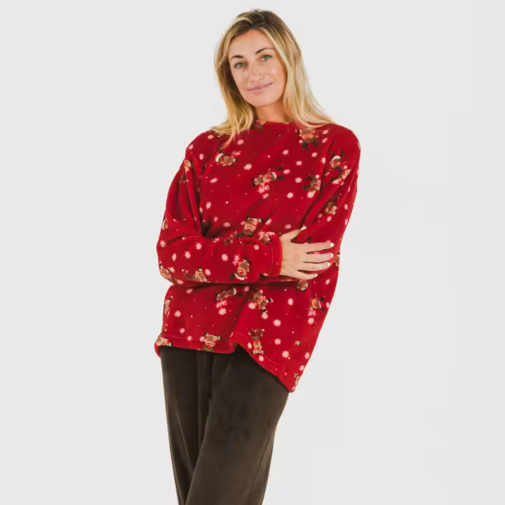 Tramas+ Pijama Coral Julie Verde | Dos Piezas | Calentito - 1