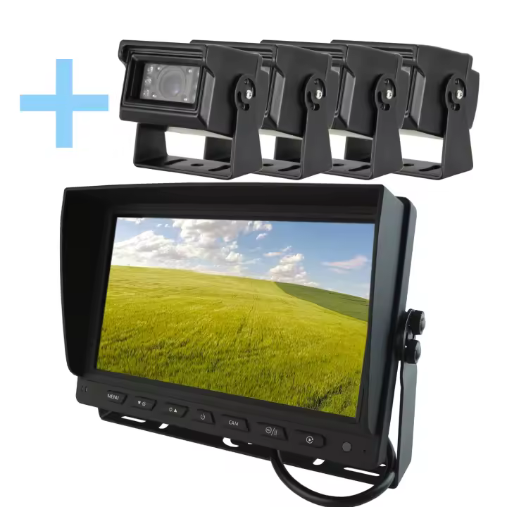 Set de cámara marcha atrás y monitor Yatek AHD de 9" + 4 cámaras 1080P para aparcamiento visión trasera Yatek - 1