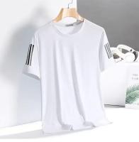 Camiseta De Deporte Casual Para Hombres Verano Manga Corta Secado Rápido Seda Hielo Diseño Simple Cuello Redondo Top De Media Manga - details 7