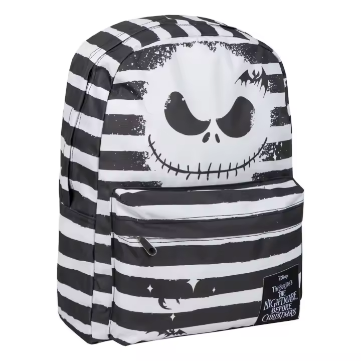 Mochila Casual de Pesadilla Antes de Navidad - Color Negro - 32x12x42 cm - Fabricada en Poliéster - Estampado con Motivos de Jack - 1