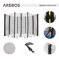 AREBOS Trampolin Sicherheitsnetz + Randabdeckung Randschutz 305 cm 8 Stangen - details 15