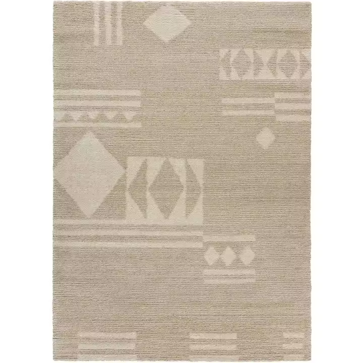 ATTICGO Alfombra de Interior Estilo Geométrico en Beige - Venus 68111 | 80X150, 120X170, 160X230 cm - 1