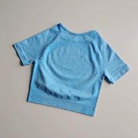Camiseta De Yoga Sin Costuras Para Mujer Top De Fitness Sudadera Rápida De Secado Manga Corta Deporte Transpirable Talla Verdadera - details 5