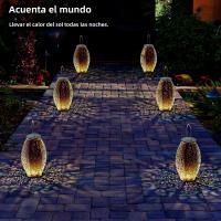 Lámparas Solares Colgantes Impermeables Con Mango Para Jardín Decorativas Para Patio Porche Camino Luz Solar Exterior Con Manija De Metal - details 2