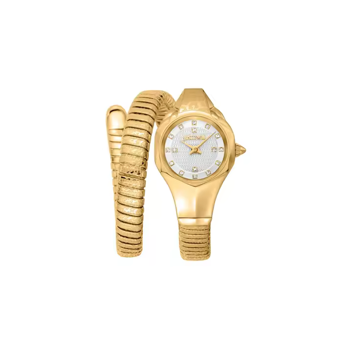 Reloj de pulsera Just Cavalli Signature Snake Amalfi - JC1L270M0025 correa color: Oro amarillo Dial Metal Gris plata Mujer - 1
