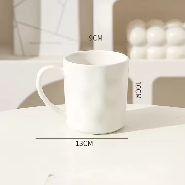 Taza De Cerámica Sólida Y Simple De Gran Capacidad Para Bebidas Como Jugo Y Leche Taza De Té De La Tarde Con Asa Para Café Tableware - 1