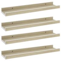vidaXL Estantes de pared 4 unidades 40x9x3 cm Blanco brillante, Blanco, Negro Mueble Almacenaje Estantería para Oficina, Estudio, Dormitorio Estantería/Librería/ mueble de Almacenamiento - details 3