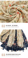 Bufanda Boho Para Mujer Floral Ligera Estilo Otoño Invierno Moda Con Borlas Bufanda De Poliéster Para Compras - details 2