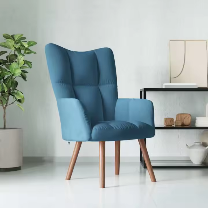 vidaXL Sillón de relax de terciopelo azul - 1