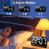 Reloj de pared digital large, Reloj de pared digital LED large con 3 brilos ajustables - details 3