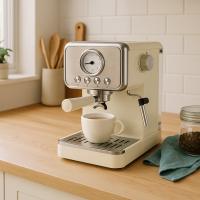 Jocca Cafetera Expreso Retro 15 Bar con Depósito 1.7L, Filtro para 1 y 2 Tazas y Válvula de Seguridad - details 0