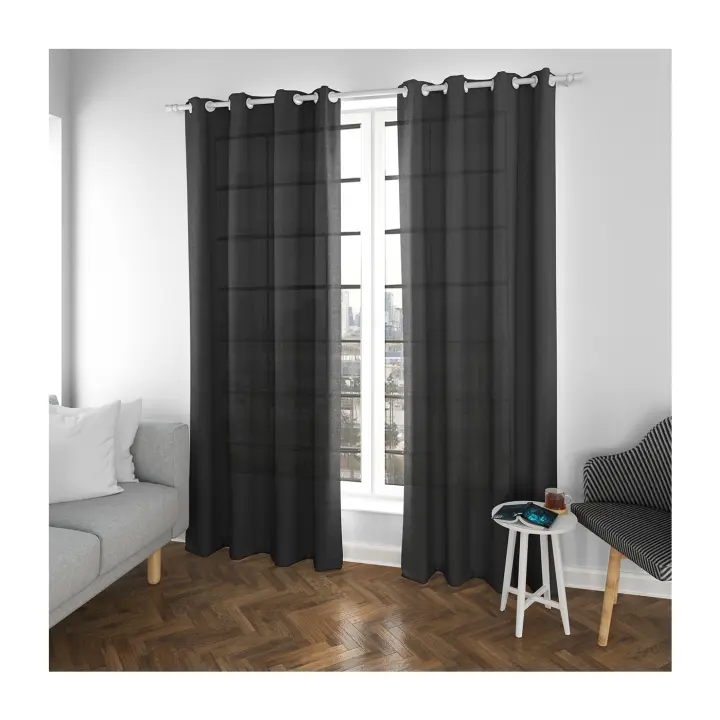 Cortinas Translúcidas ,Cortinas para  Salón Moderna  140x260cm. Elegantes y Modernas, 2 Piezas con Ojales Plateados. Ideal para Dormitorio, Comedor, Sala de Estar, Cocina - 1