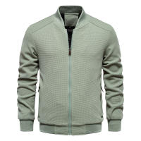 2024 Modelo de primavera y otoño Cuello alto Nueva chaqueta de color sólido para hombres Chaqueta casual Moda Ropa de hombre delgada - details 8