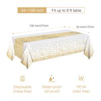 Mantel Rectangular Negro Y Oro 54x108 Pulgadas (137x274 Cm) Para Fiestas Suministros De Halloween Y Navidad Impermeable Desechable Resistente Al Aceite - details 7