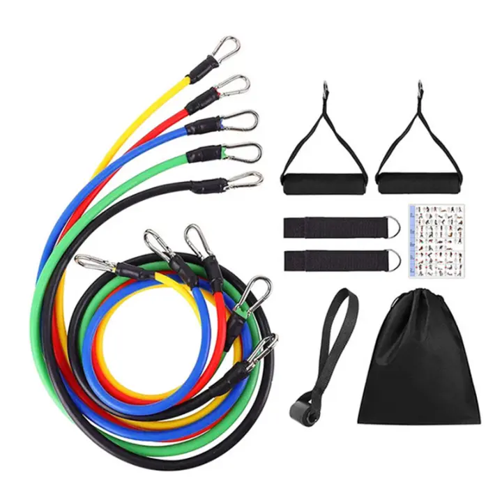 Set De 11 Piezas De Bandas De Resistencia Con Correa Para Tobillo Expansor De Pecho Ejercicio Elástico Portátil De Fitness - 1