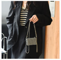Bolso De Hombro Mini Jiomay Para Mujer Diseñador Lujo 2024 Con Diamantes Y Cadena Bolso De Fiesta Versátil Para Labial - details 28