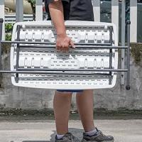 T-LoVendo Mesa Auxiliar Plegable y Elevable 77x50 cm | Altura Ajustable 49-74 cm, Portátil y Ligera | Estructura Metálica Reforzada | Ideal para Comedor, Terraza, Camping o Jardín - details 5